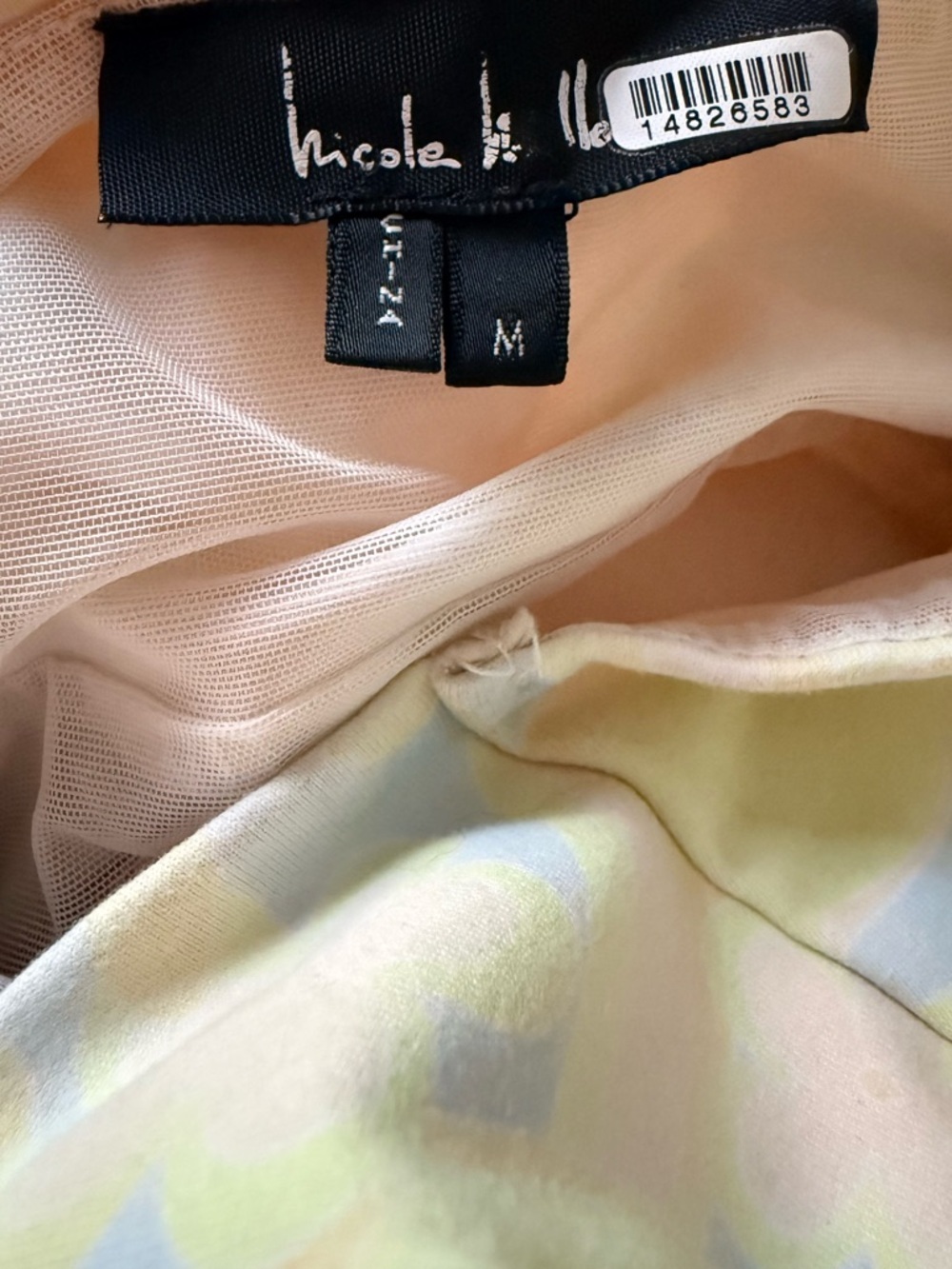 Nicole Miller Pastel Floral Halter Crop Top Deep V Tie Front Size M - Picture 9 of 10